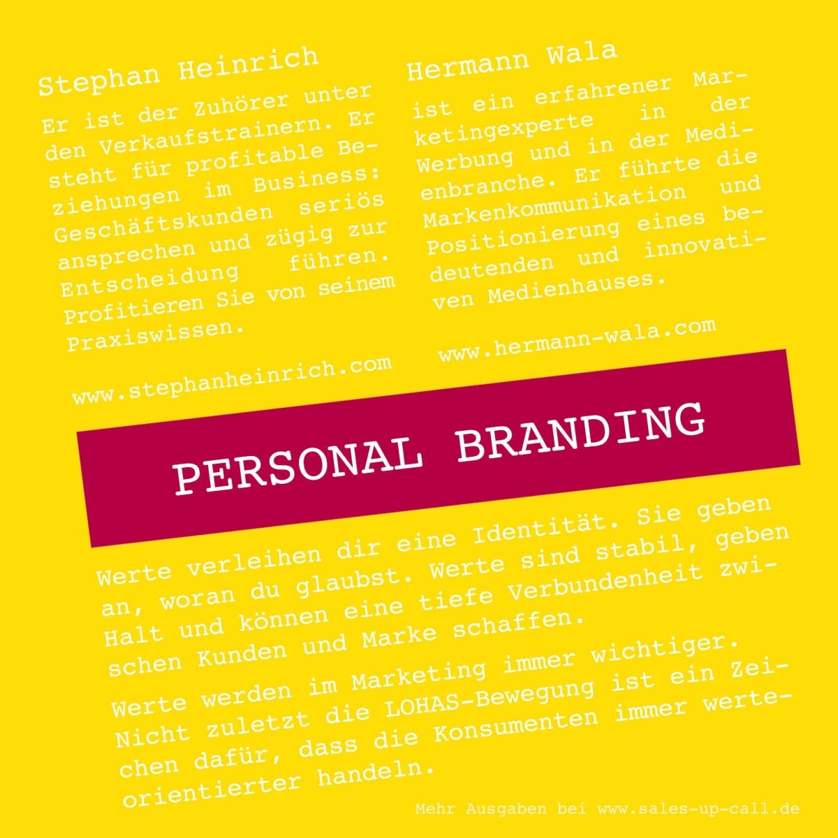 Personal Branding - Sales-up-Call - Stephan Heinrich