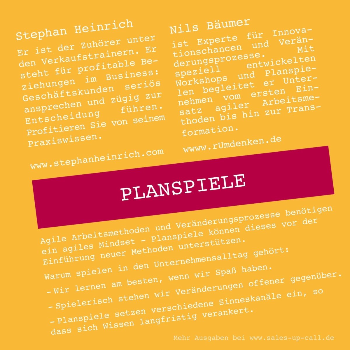 Planspiele - Sales-up-Call - Stephan Heinrich