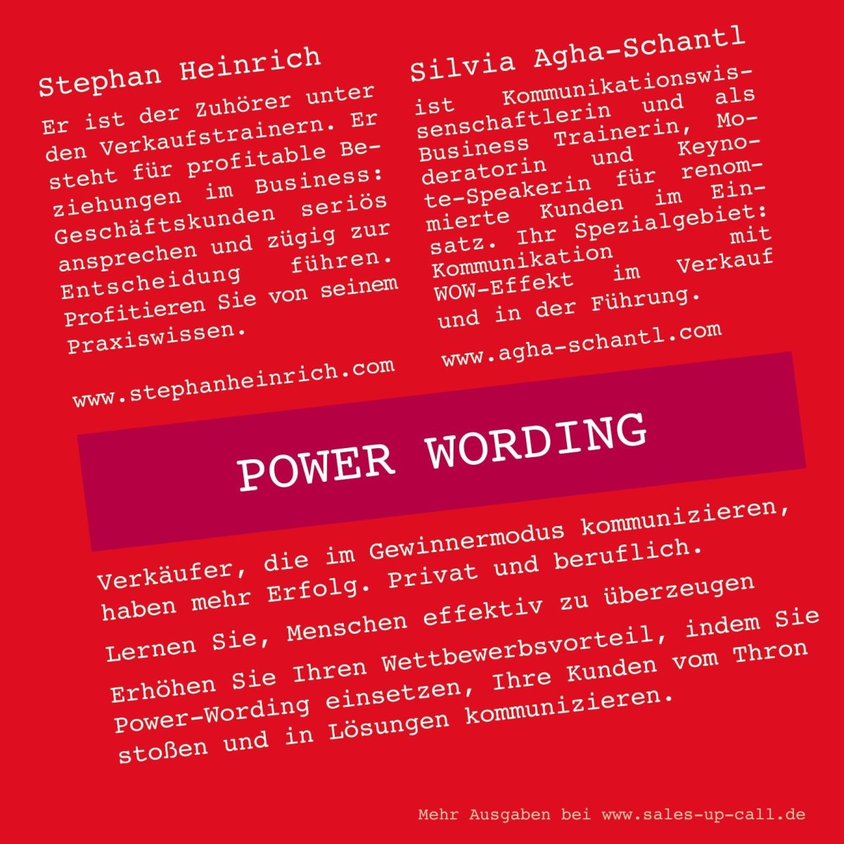 Power Wording - Sales-up-Call - Stephan Heinrich