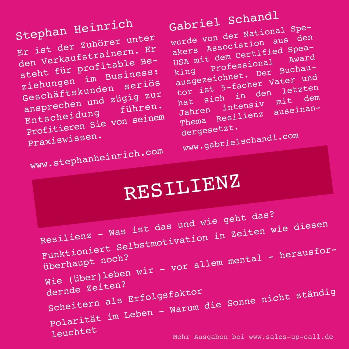 Resilienz - Sales-up-Call