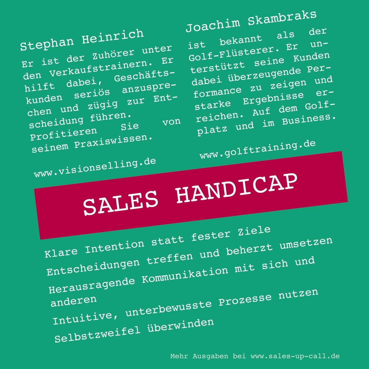 Sales Handicap - Sales-up-Call - Stephan Heinrich