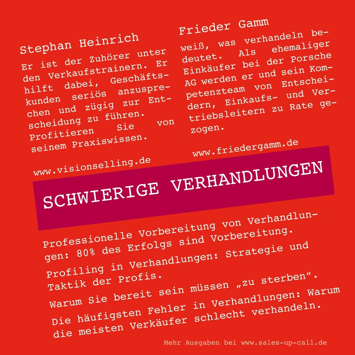 Schwierige Verhandlungen - Sales-up-Call - Stephan Heinrich