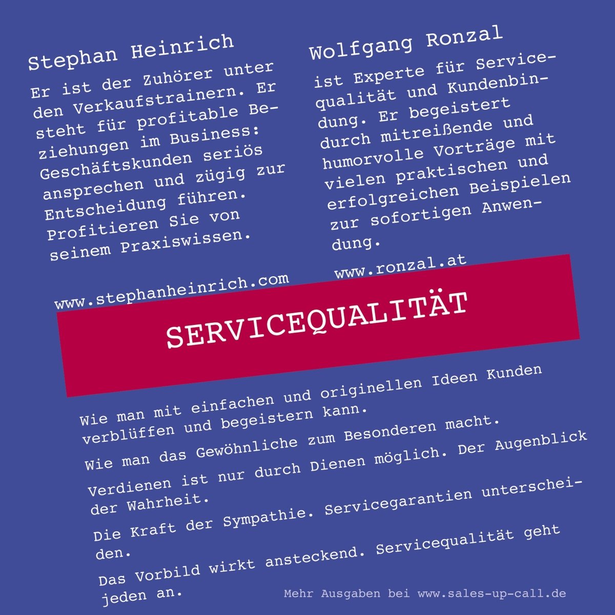 Servicequalität - Sales-up-Call - Stephan Heinrich
