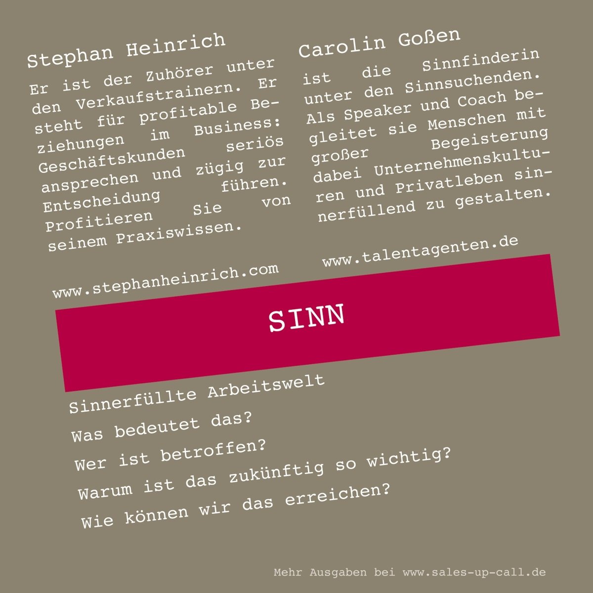 Sinn - Sales-up-Call - Stephan Heinrich