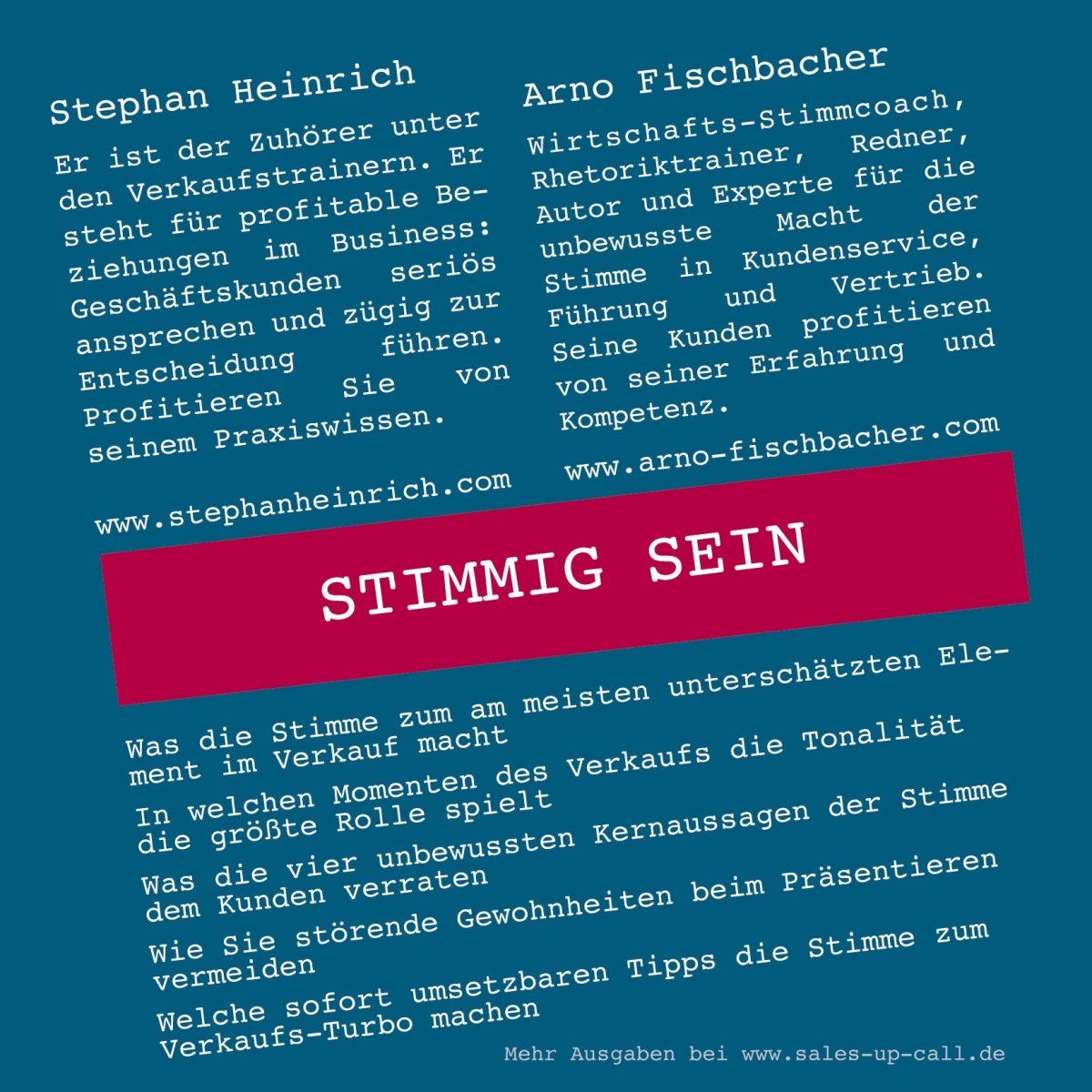 Stimmig sein - Sales-up-Call - Stephan Heinrich