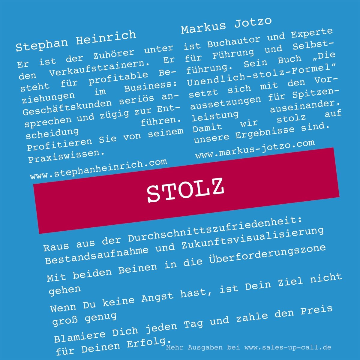 Stolz - Sales-up-Call - Stephan Heinrich
