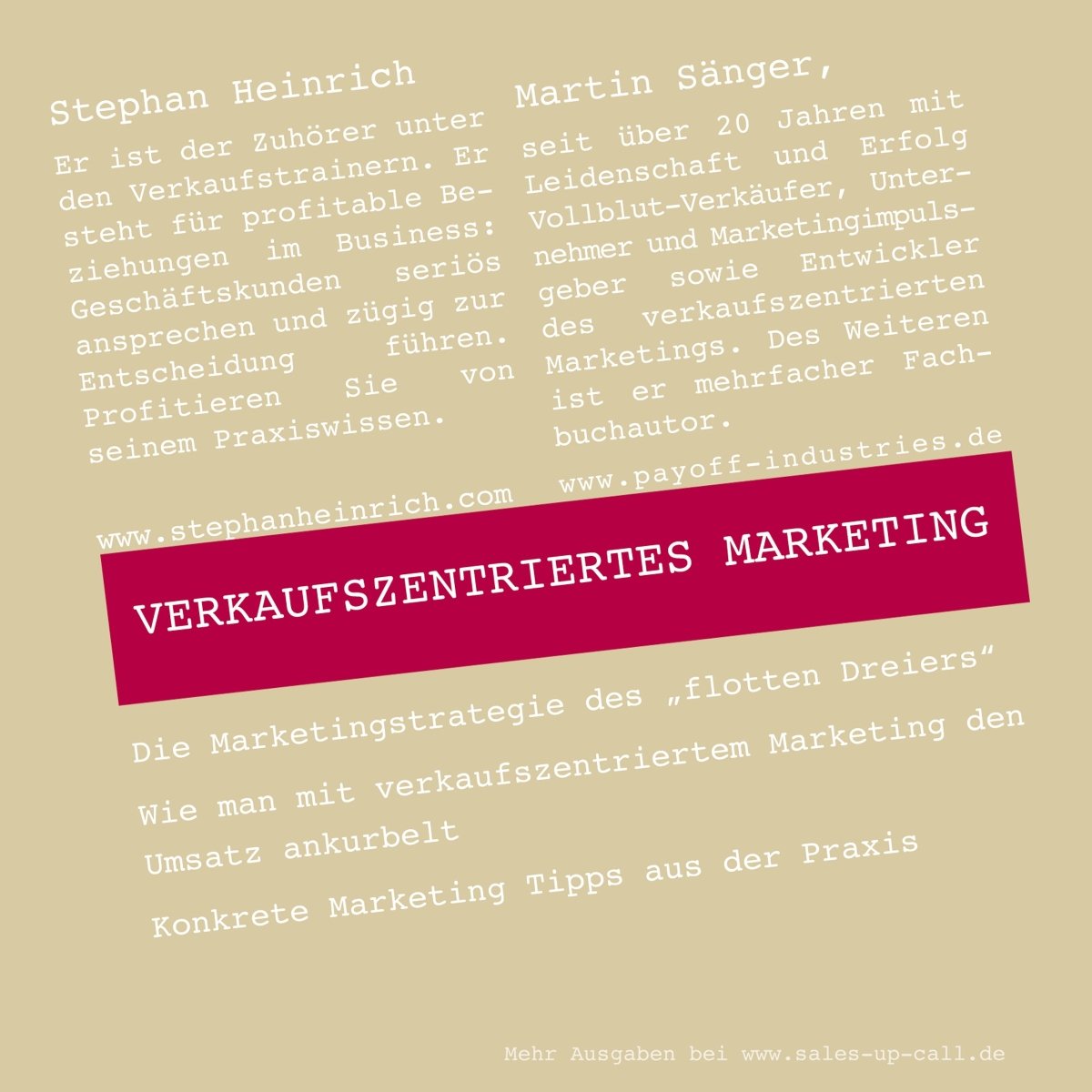 Verkaufszentriertes Marketing - Sales-up-Call - Stephan Heinrich