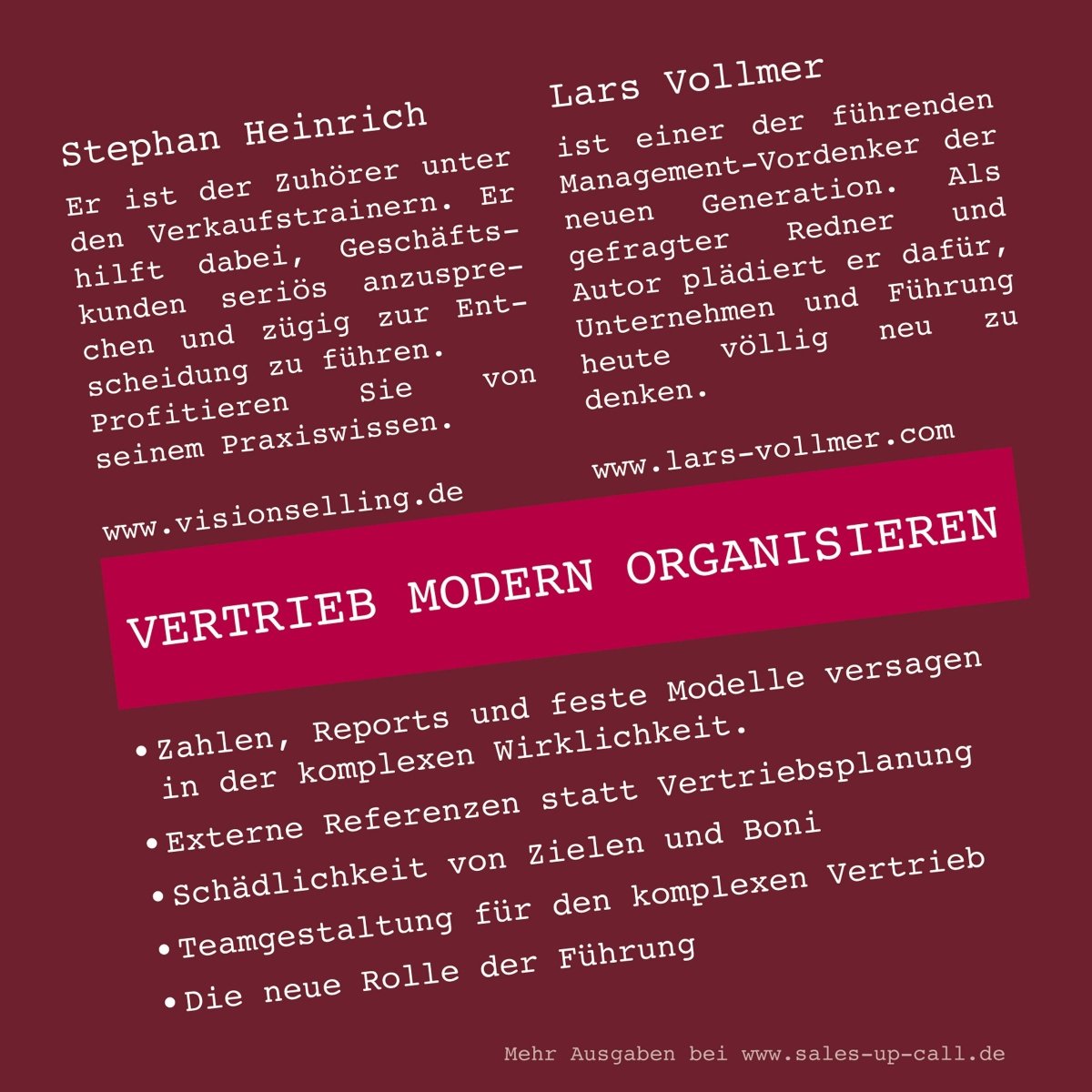 Vertrieb modern organisieren - Sales-up-Call - Stephan Heinrich