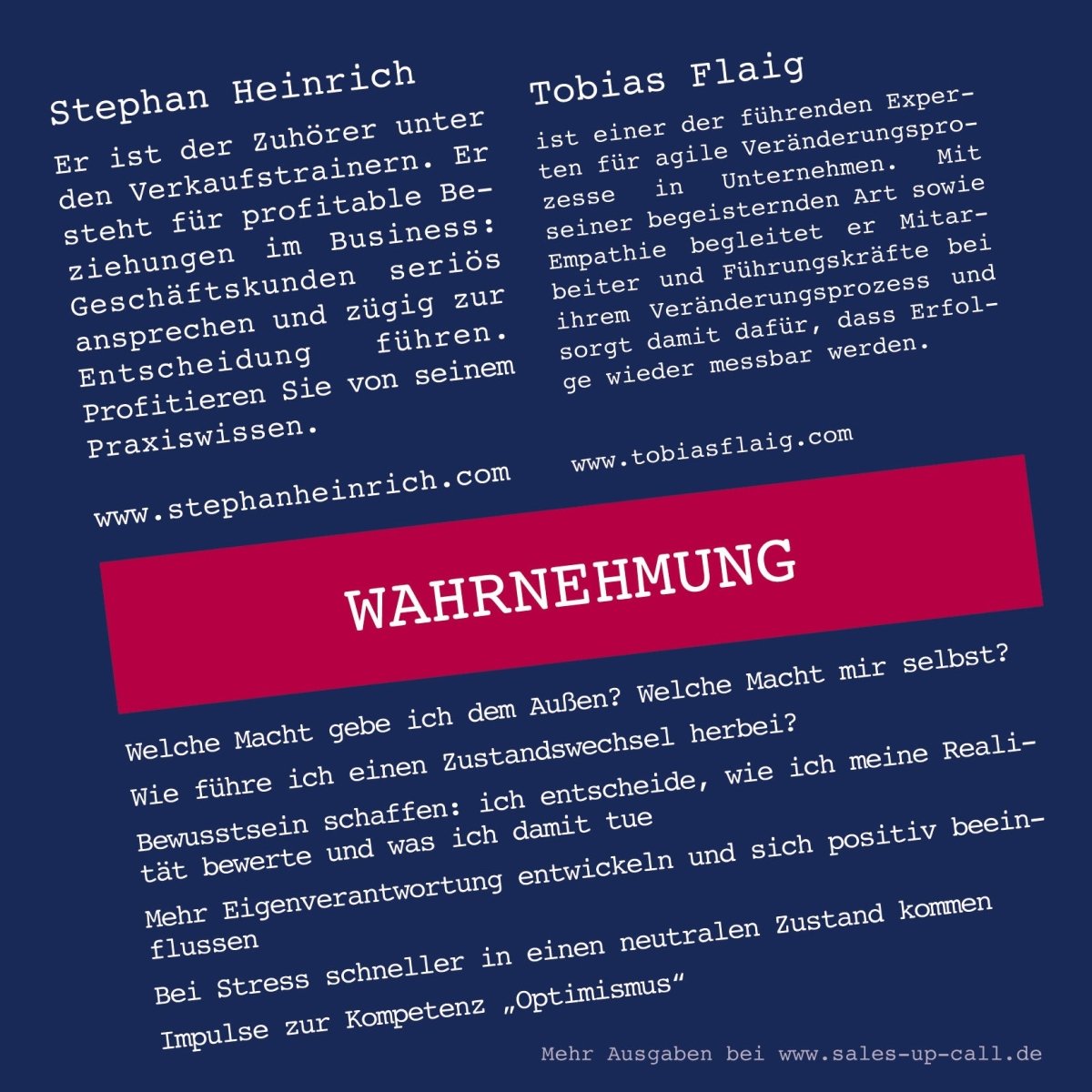 Wahrnehmung - Sales-up-Call - Stephan Heinrich