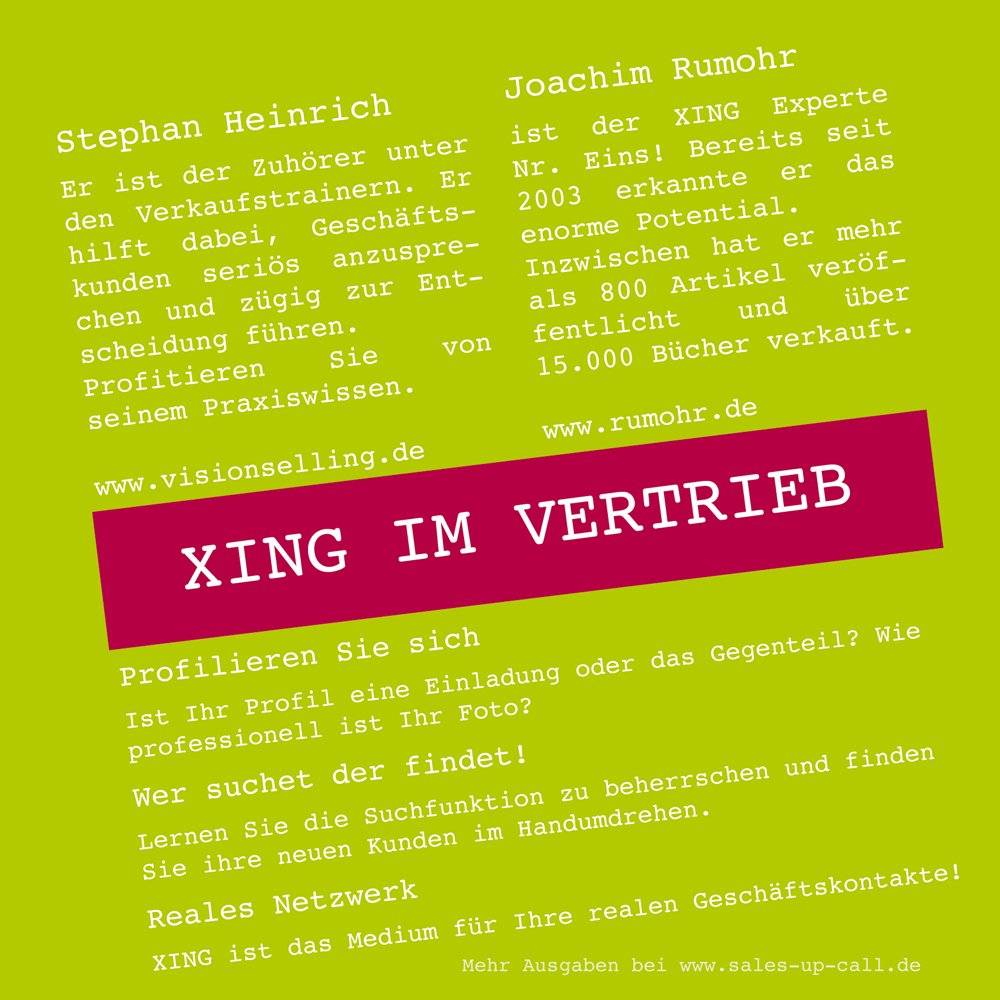 XING im Vertrieb - Sales-up-Call - Stephan Heinrich