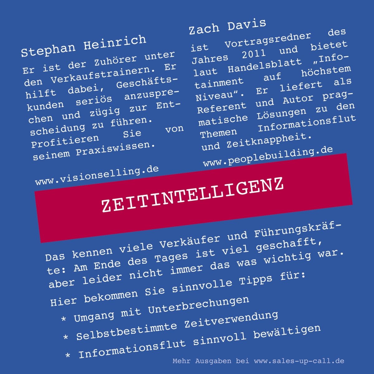 Zeitintelligenz - Sales-up-Call - Stephan Heinrich