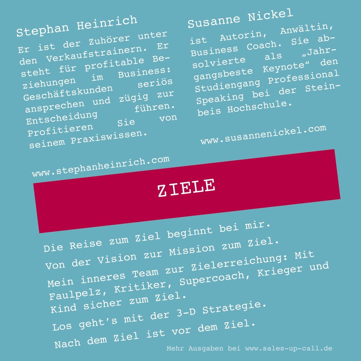 Ziele - Sales-up-Call - Stephan Heinrich