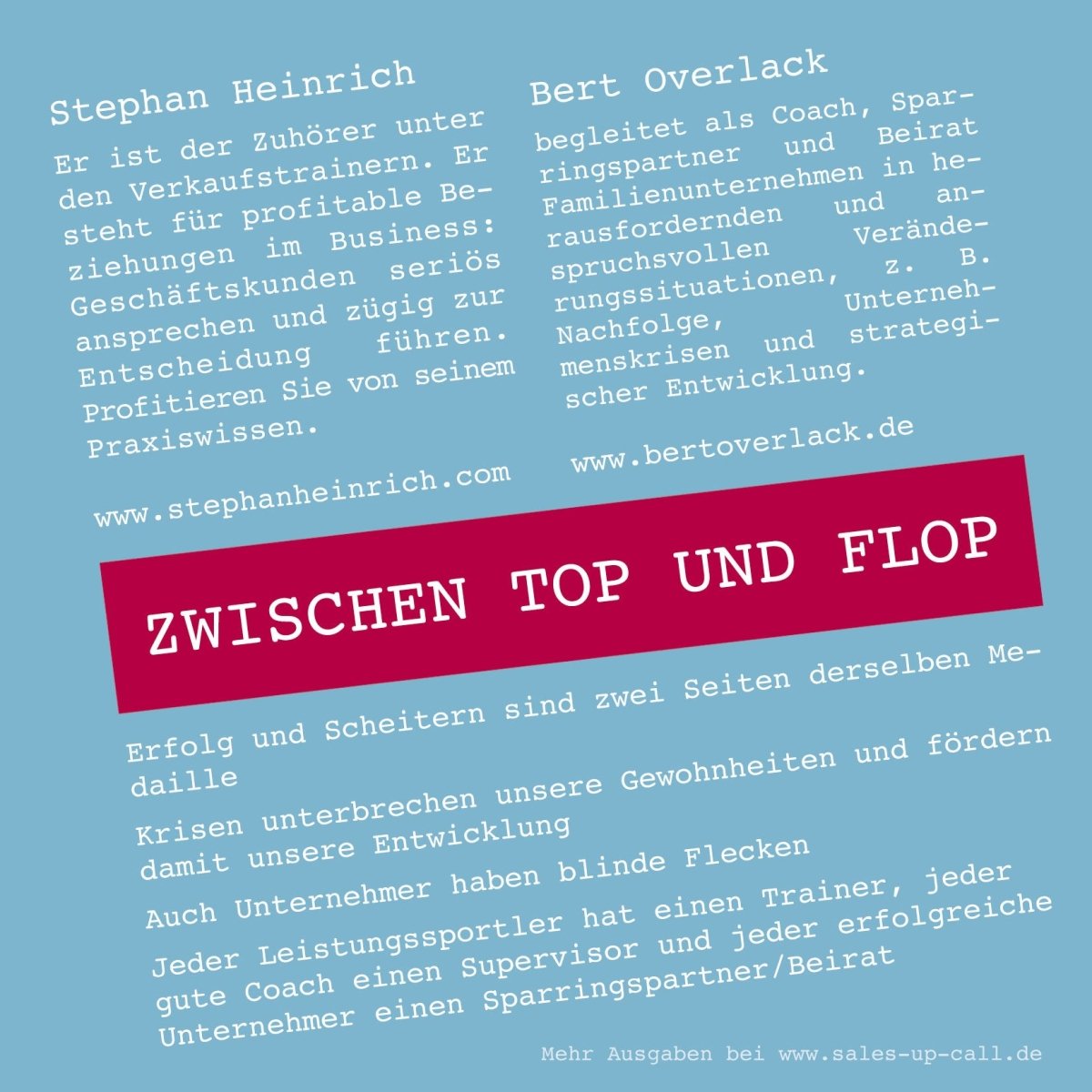 Zwischen Top und Flop - Sales-up-Call - Stephan Heinrich